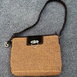 Stylish Tan and Black Woven Women's Bag